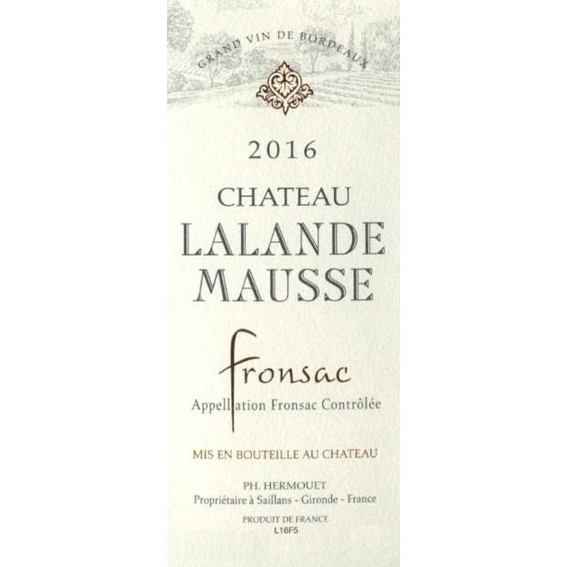 Chateau LAlande Mausse Fronsac 2016