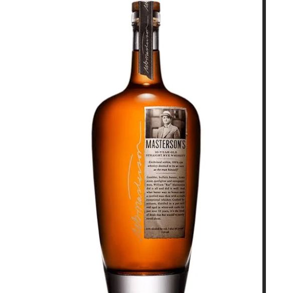 Masterson's 10 Year Straight Rye Whiskey Bottle By Masteron's Whiskey