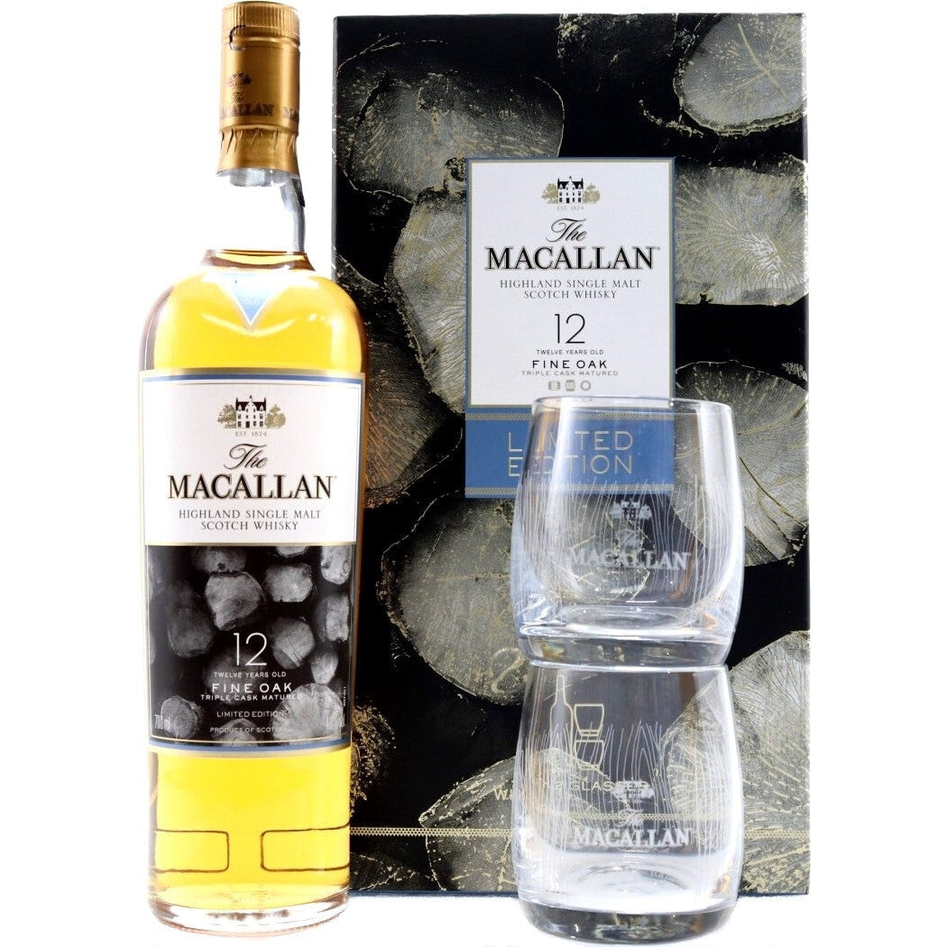 The Macallan 12 Year Old Fine Oak Limited Edition 2 Glass Gift Set