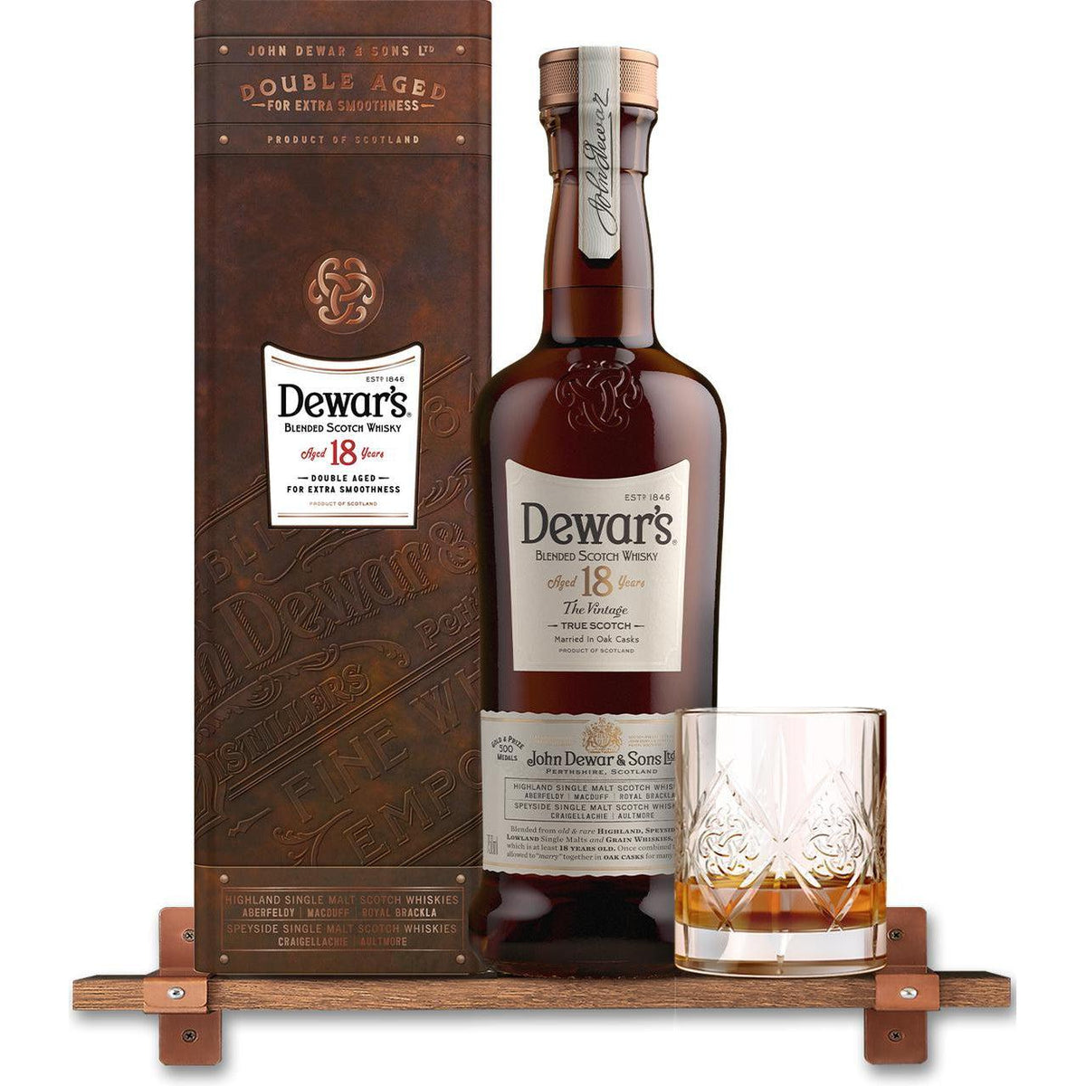 Dewars Blended Scotch Whisky Aged 18 Years Double Aged for Extra Smoothness