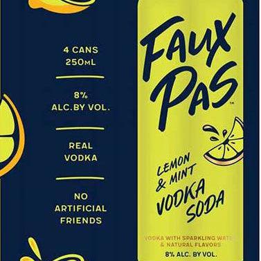 Faux Pas Lemon and Mint Vodka Soda