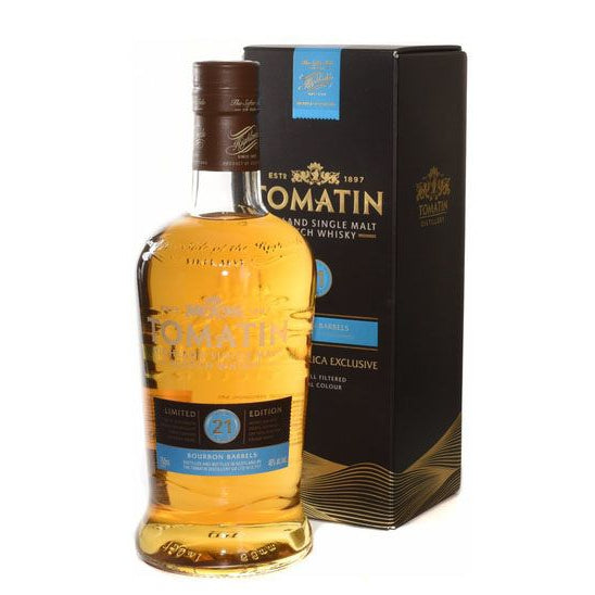 Tomatin Highland Single Malt Scotch Whiskey Limited Edition Aged 21 Years Bourbon Barrels